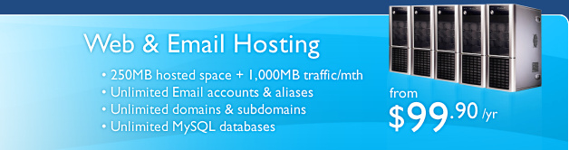 Web & Email Hosting... from $99.90/yr